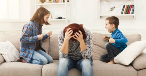 Children fighting siblings family angry misbehaves outbursts