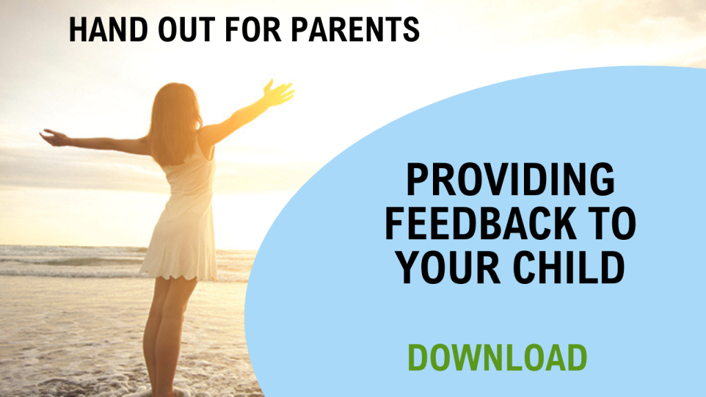 providing feedback your child parent handout therapy sydney