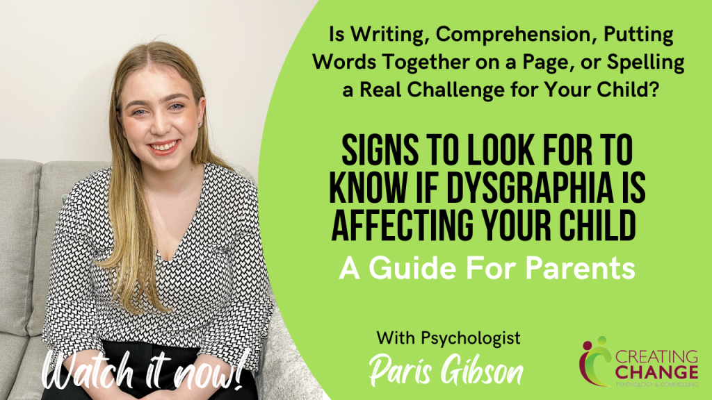 dysgraphia learning disorder struggling writing spelling children psycology